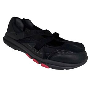 Abeo Womens 8 Wide Black Spring Mary Jane Walking Shoes Sporty Orthotic Support